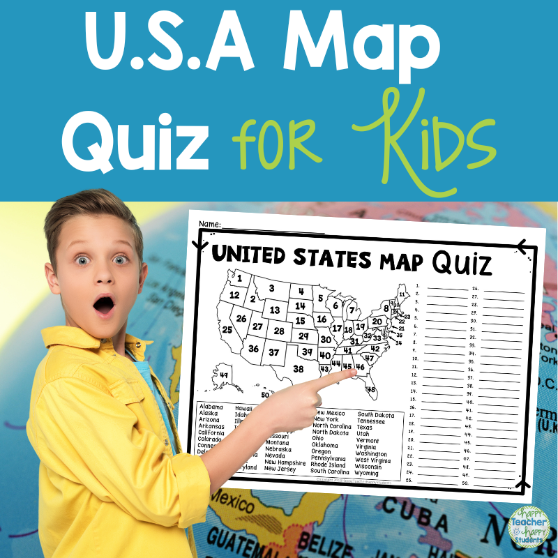 Challenging Young Minds: United States Map Quiz for Kids - Happy ...