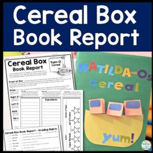 Cereal Box Book Report Template: Project Directions, Rubric & Example Idea Photo