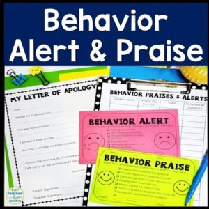 Behavior Alert and Behavior Praise for Classroom Behavior Management with Chart