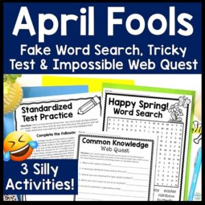 April Fools Word Search, Tricky Test & Web Quest | 3 April Fools Day Activities!