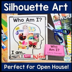 Back to School Silhouette Art | Who Am I? Mystery Drawings | Open House Activity