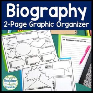 Biography Template | 2-Page Biography Graphic Organizer to Research any Person