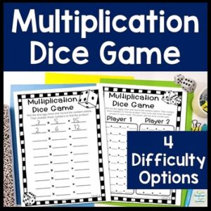 Multiplication Dice Game | 4 Options | Multiplication Game Printable Activity