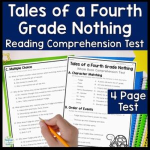Tales of a Fourth Grade Nothing Test: 4-Page Tales of a 4th Grade Nothing Quiz