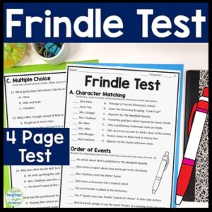 Frindle Test | 4-Page Frindle Quiz  | 4-Page Frindle Assessment with Answer Key