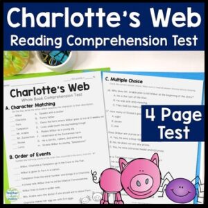 Charlotte's Web Test | 4-Page Charlotte's Web Quiz Assessment with Answer Key