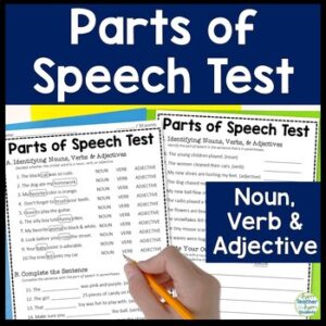 Parts of Speech Test: Identifying Nouns, Verbs & Adjectives Quiz with Answer Key