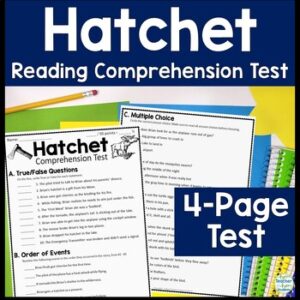 Hatchet Test | 4-Page Hatchet Quiz | Whole Book Test for a Hatchet Novel Study