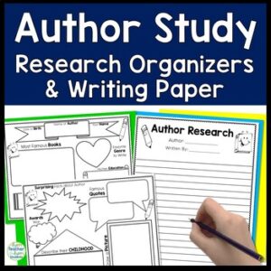 Author Study Template: Author Research Project Organizer with FREE Writing Paper