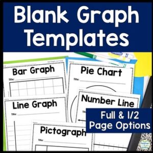 Blank Graph Templates: Bar Graph, Pie Chart, Pictograph, Line Graph, Number Line